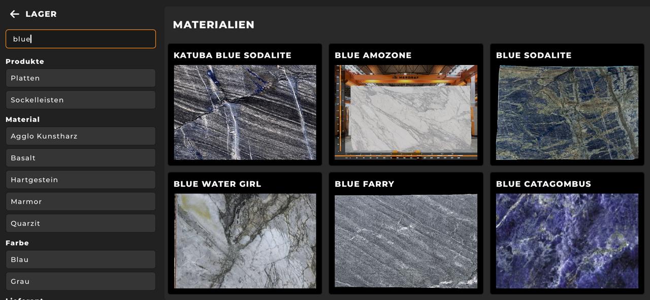 Schritt 2: Steingalerie-Übersicht